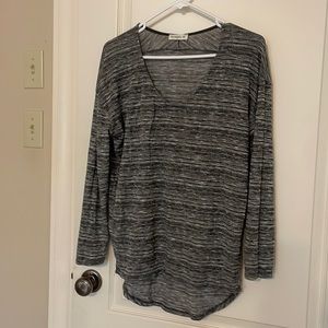 Gray Long Sleeve Top